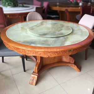 廠家直銷(xiāo)實(shí)木電動(dòng)大圓桌新中式自動(dòng)轉(zhuǎn)盤(pán)酒店圓桌