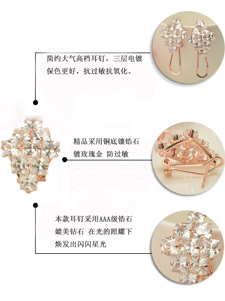 2017新款高檔歐美外貿(mào)鋯石耳環(huán)時(shí)尚防過敏耳飾耳釘廠家批發(fā)