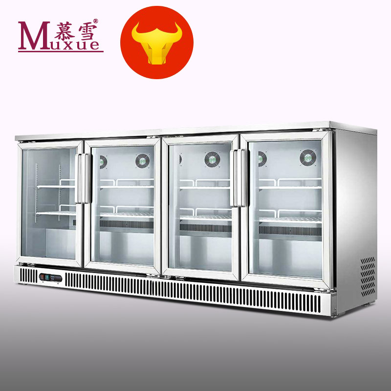 慕雪四門商用臥式吧臺(tái)冷柜立式無霜飲料展示冰箱臺(tái)下啤酒冷藏冰柜