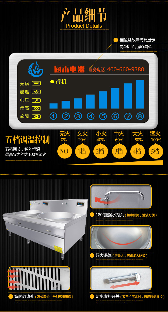 雙頭電磁大炒爐、1000大鍋灶、食堂專用電磁大鍋灶【廠家直銷】