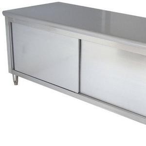 廠家直銷 廚房不銹鋼操作臺(tái) 打荷臺(tái) 雙拉門(mén)調(diào)理臺(tái) 移門(mén)工作臺(tái)